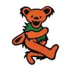 Grateful Dead Small Orange Dancing Bear  Patch