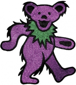 Grateful Dead Large Purple Dancing Bear Glitter Patch