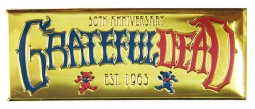 Grateful Dead 50th Anniversary Gold Bar Metal Sticker