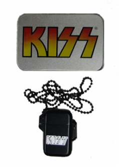 KISS Logo Refillable Lighter Necklace & Tin