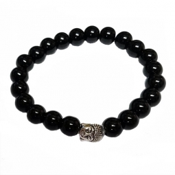 Black Onyx & Buddha Bead Men's Chakra Bracelet