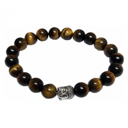 Tiger Eye & Buddha Bead Men's Chakra Bracelet