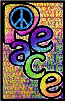 Peace, Love, & Happiness Black Light Poster