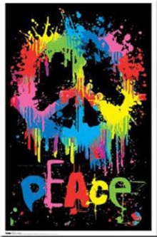 Splatter Peace Black Light Poster