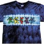 Grateful Dead Row Of Bears Blue Tie Dye Youth Shirt