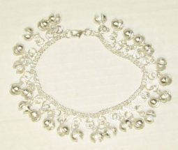 Silver Tone Anklet With Large Ghungroo Bells