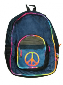 Medium Peace Sign Backpack With Tie Dye Accents
