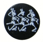 Grateful Dead White Dancing Skeletons Pin