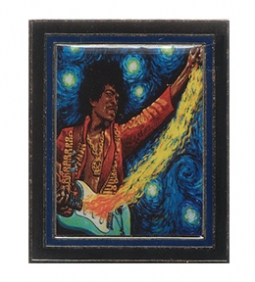 Jimi Hendrix Fire Frame Pin