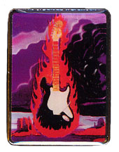 Stanley Mouse Flaming Guitar Pin