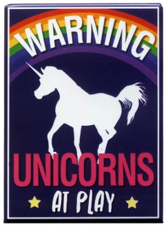 Warning Unicorns At Play Magnet