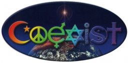 Coexist Rainbow Oval Earth Bumper Sticker