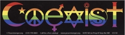 Coexist Rainbow Pride Color Bumper Sticker