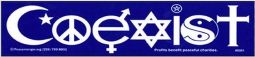 Coexist Interfaith Symbols Bumper Sticker