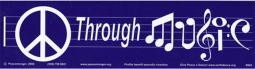 Peace Through Music Symbol Glyphs Bumper Sticker