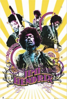 Jimi Hendrix Psychedelic Collage Poster