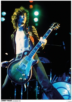 Led Zeppelin Jimmy Page Los Angeles 1972 Poster