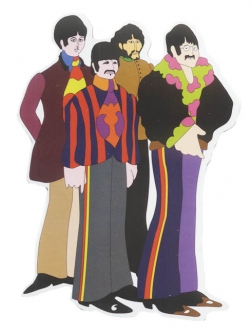 The Beatles Yellow Submarine Band Die Cut Magnet