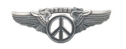 Large Peace Sign Wings Pin