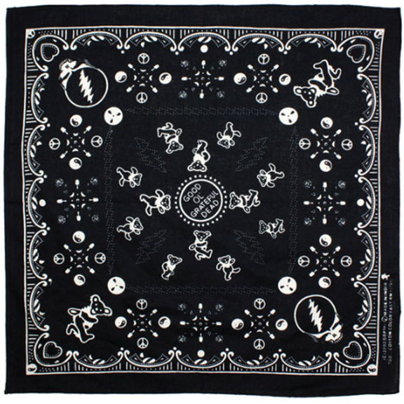 Grateful Dead Good Ol' Black Bandana: Woodstock Trading Company