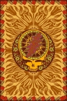 Grateful Dead Steal Your Face & Roses Brown Tapestry